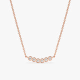 Handmade Rose Gold Diamond Bar Necklace