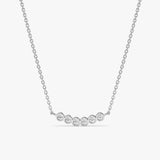 handcrafted 14k solid White Gold Natural Diamond bar Pendant necklace