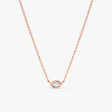 14k rose gold minimalistic protection eye pendant necklace