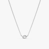 solid 14k white gold petite diamond eye pendant