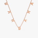 solid rose gold custom name necklace with letter charms