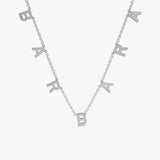 white gold capital letter name charms necklace