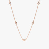 handmade solid Rose Gold Diamond By The Yard Necklace