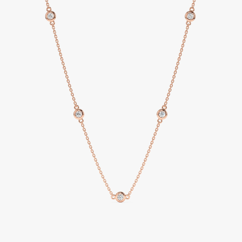 Rose Gold Diamond By The Yard Necklace