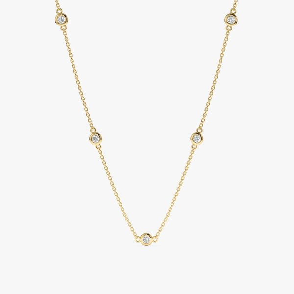 Yellow Gold Diamond By The Yard Necklace