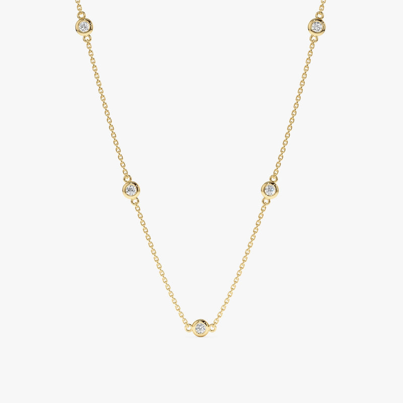 Yellow Gold Diamond By The Yard Necklace