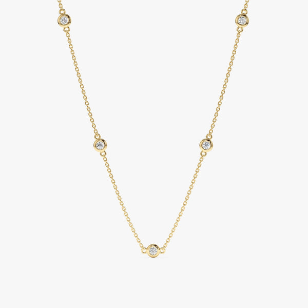 Yellow Gold Diamond By The Yard Necklace