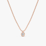 Rose Gold Bezel Diamond Necklace