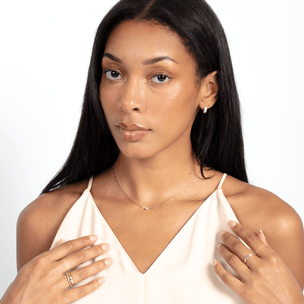 Natural Diamond Paperclip Necklace, Nymia