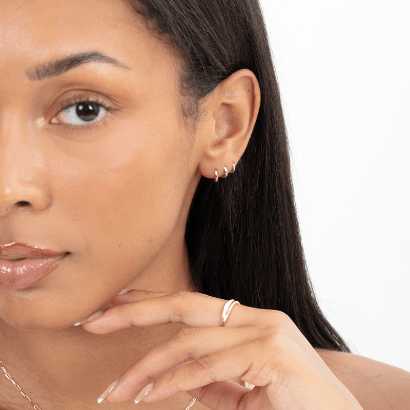 Mini Solid Gold Huggies, Brianna