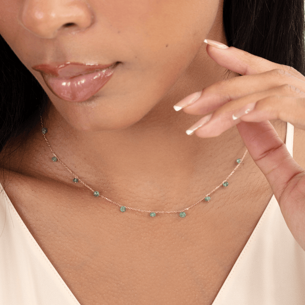 Dangle Emerald Bead Necklace, Aelira