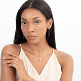 Natural Diamond Linear Drop Earrings, Eira