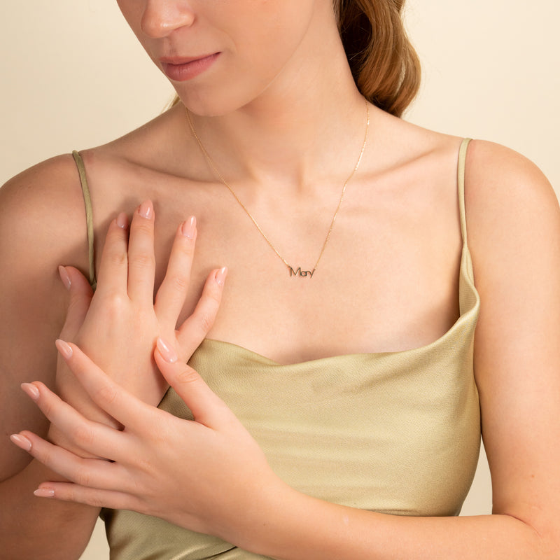 petite gold name choker