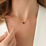 Octagon Ruby Necklace, Lexa