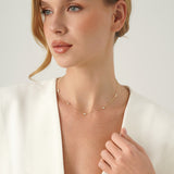 Oval Diamond Bezel Station Necklace, Caeloria