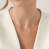 Oval Diamond Bezel Station Necklace, Caeloria