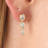 Graduated Oval Lab Diamond Drop Earrings, Avra
