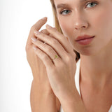 Petite Oval Peridot Solitaire Ring, Jyn