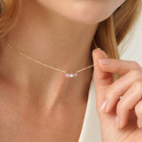 Oval Three Stone Sapphire Necklace, Zelindra