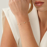 Pear Shape Lab Diamond Station Bracelet, Cyralune