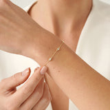 Pear Shape Lab Diamond Station Bracelet, Cyralune