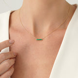 Princess-Cut Natural Emerald Necklace, Lyriavelle