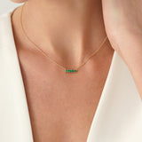 Princess-Cut Natural Emerald Necklace, Lyriavelle