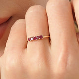 Princess Cut Ruby Ring, Lyriavelle