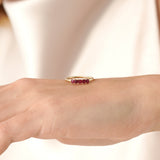 Princess Cut Ruby Ring, Lyriavelle