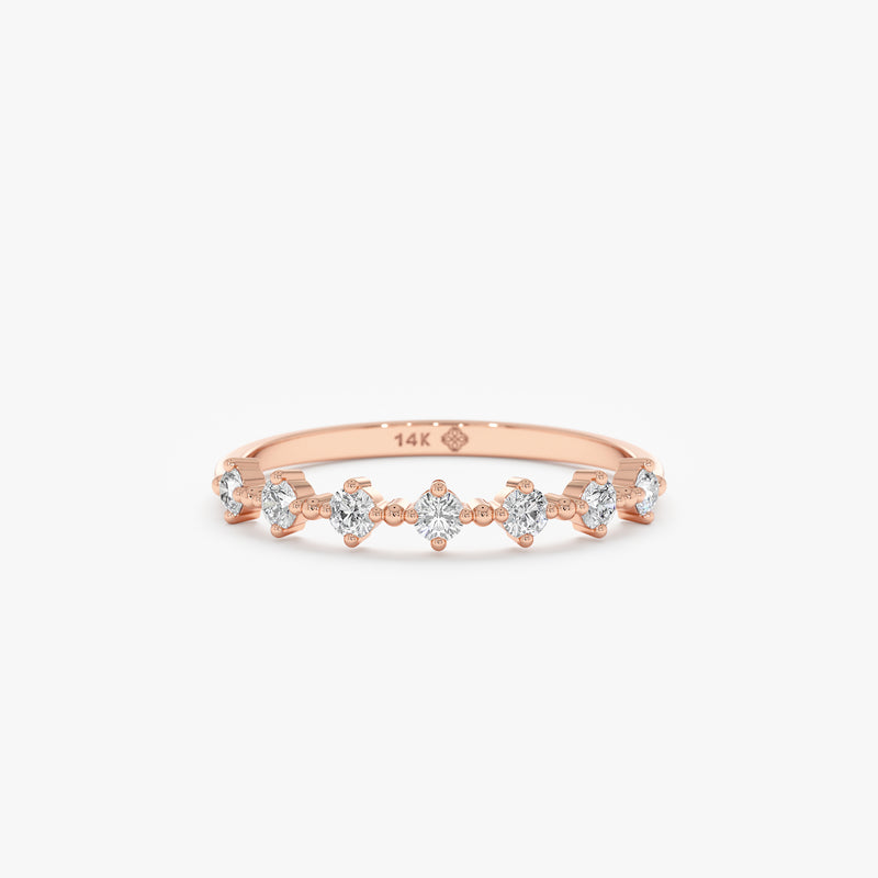 rose gold band with diamonds