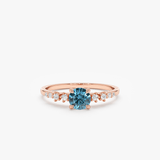 dainty december birthstone topaz engagement ring in rose gold