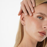 Rainbow Sapphire Curved Bar Studs, Cyla