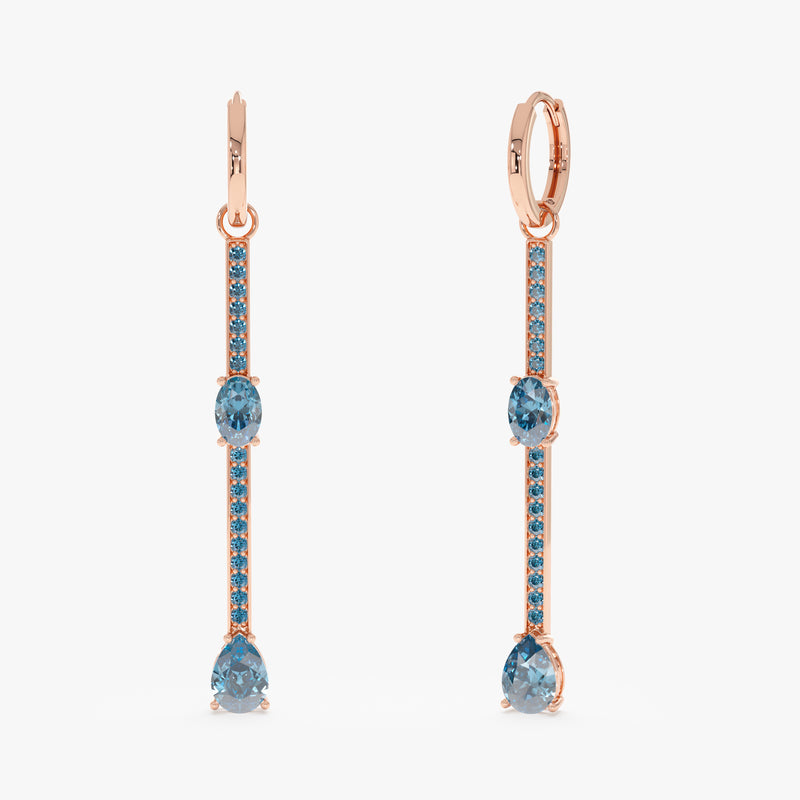 Blue Topaz Drop Earrings, Diantha