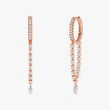 Diamond Chain Hoop Earrings, Luniva