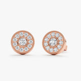Lab Grown Diamond Halo Stud Earrings, Xylina