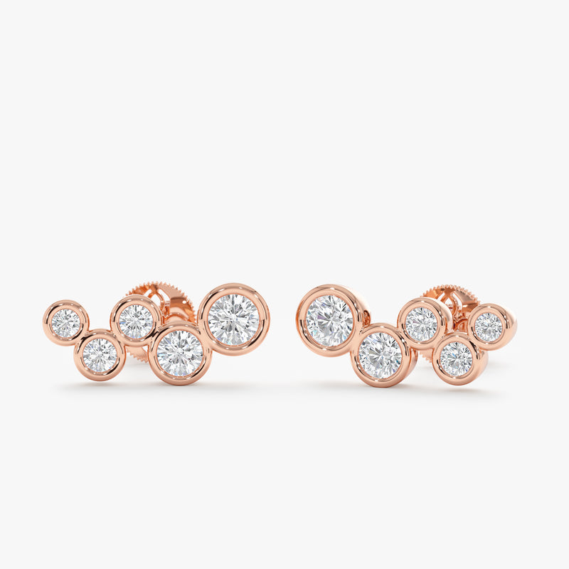 Lab Grown Diamond Cluster Studs, Ariadne