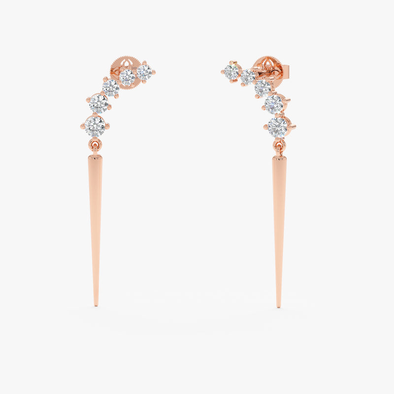 Lab Grown Diamond Spike Earrings, Maevina