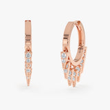 Diamond Dangle Huggie Hoop Earrings, Zephania