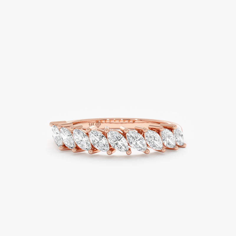 Lab Grown Marquise Diamond Wedding Ring, Liel