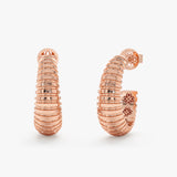 Solid Gold Texture Hoops, Ilona