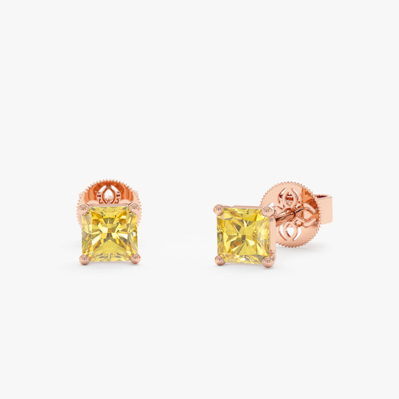 Yellow Sapphire Stud Earrings, Raveline