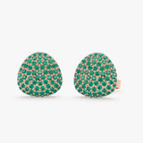 Natural Emerald Pavé Stud Earrings, Gita