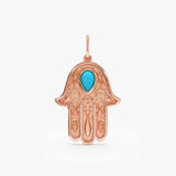 Solid Gold Hamsa Hand Charm, Zavirae