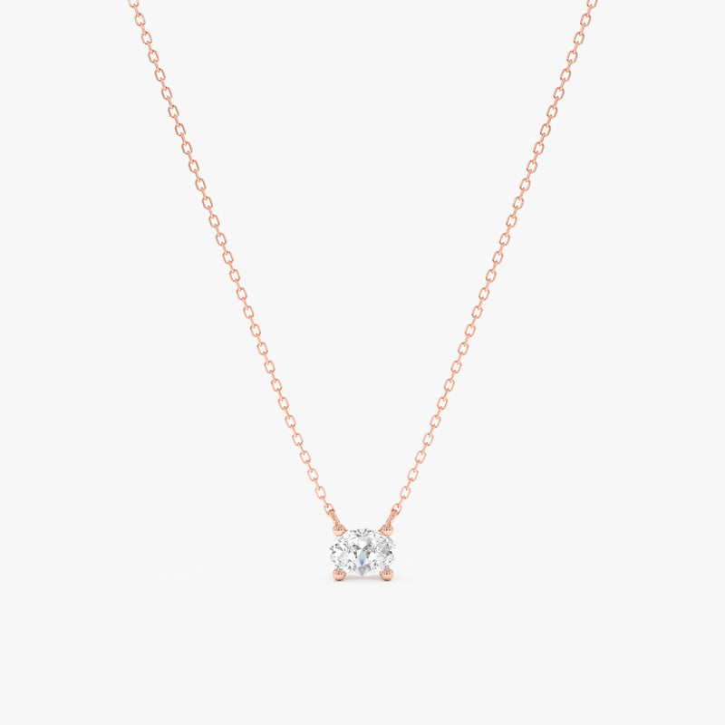 Oval Cut Lab Grown Diamond Necklace, Lazira