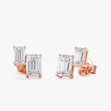 Double Baguette Lab Diamond Studs, Azphariel