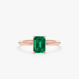 Octagon Cut Emerald Solitaire Ring, Eris