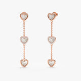Mother of Pearl Heart Dangle Earrings, Zhuri