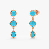 Mix Shape Turquoise Dangle Earrings, Luneth