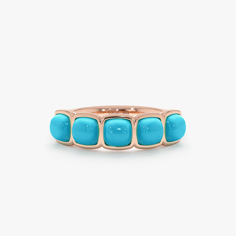 Solid Gold Turquoise Ring, Lysan