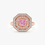Art Deco Pink Tourmaline & Diamond Ring, Viviana